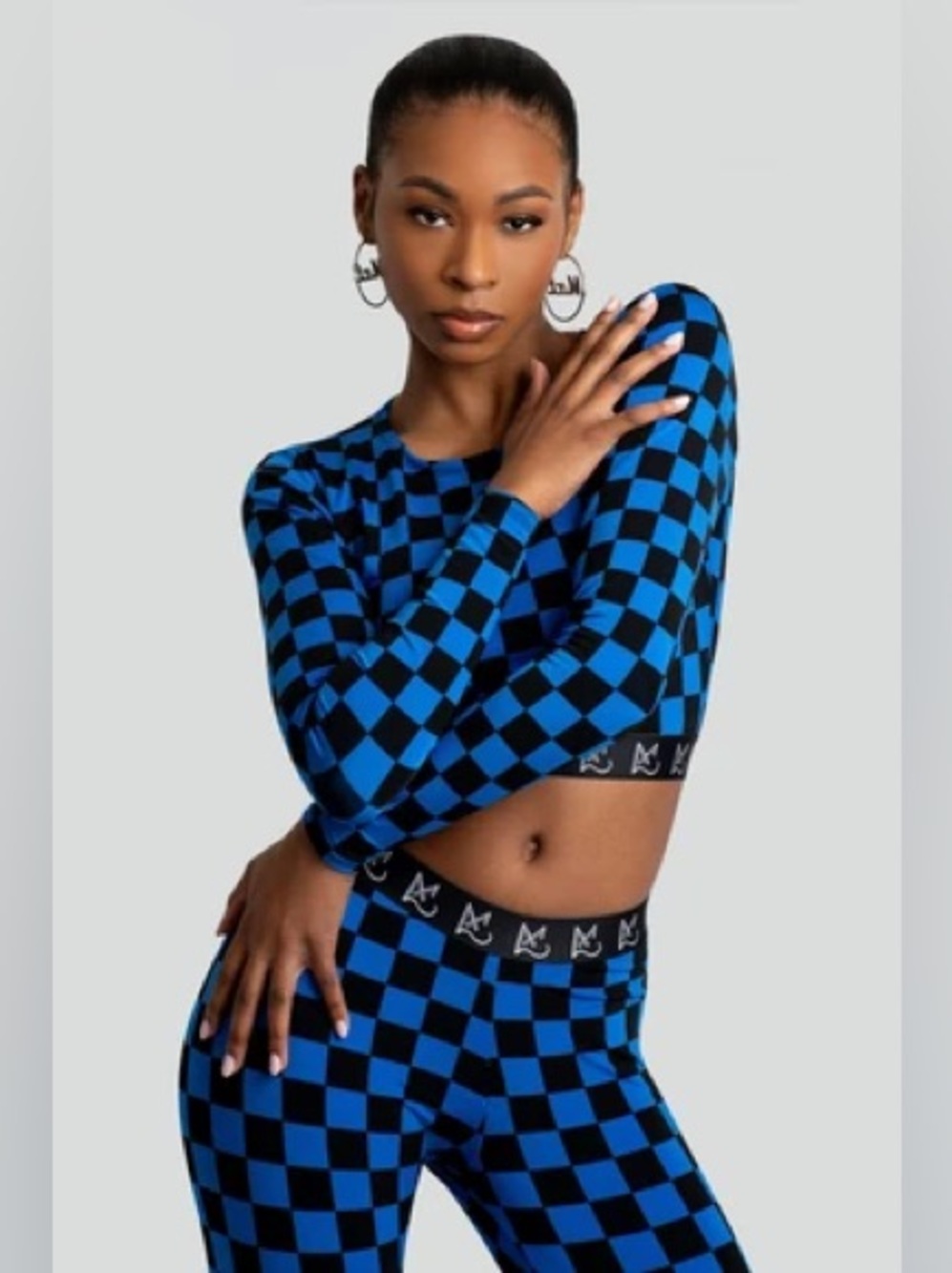 BNWT 2pc Maui Lolita Checkmate Checkerboard Set Blue Top + Leggings